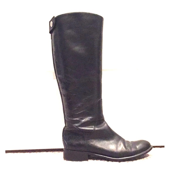 Shoes - Tall Black Leather Franco Sarto Boots (Sz 8)